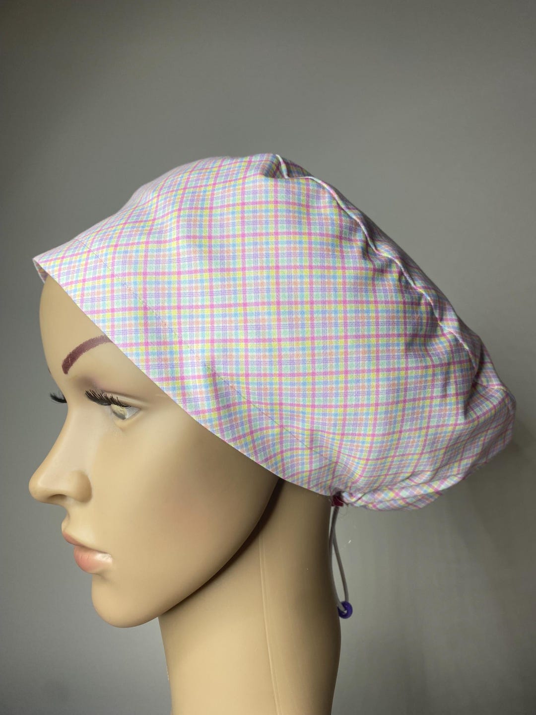 Pink Check Surgical Scrub Cap With Toggle – Eco Friendly Healthcare ...