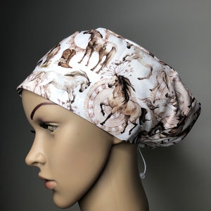 Horse scrub cap scrub cap for women scrub hat for women surgical cap cowboy boots and hat