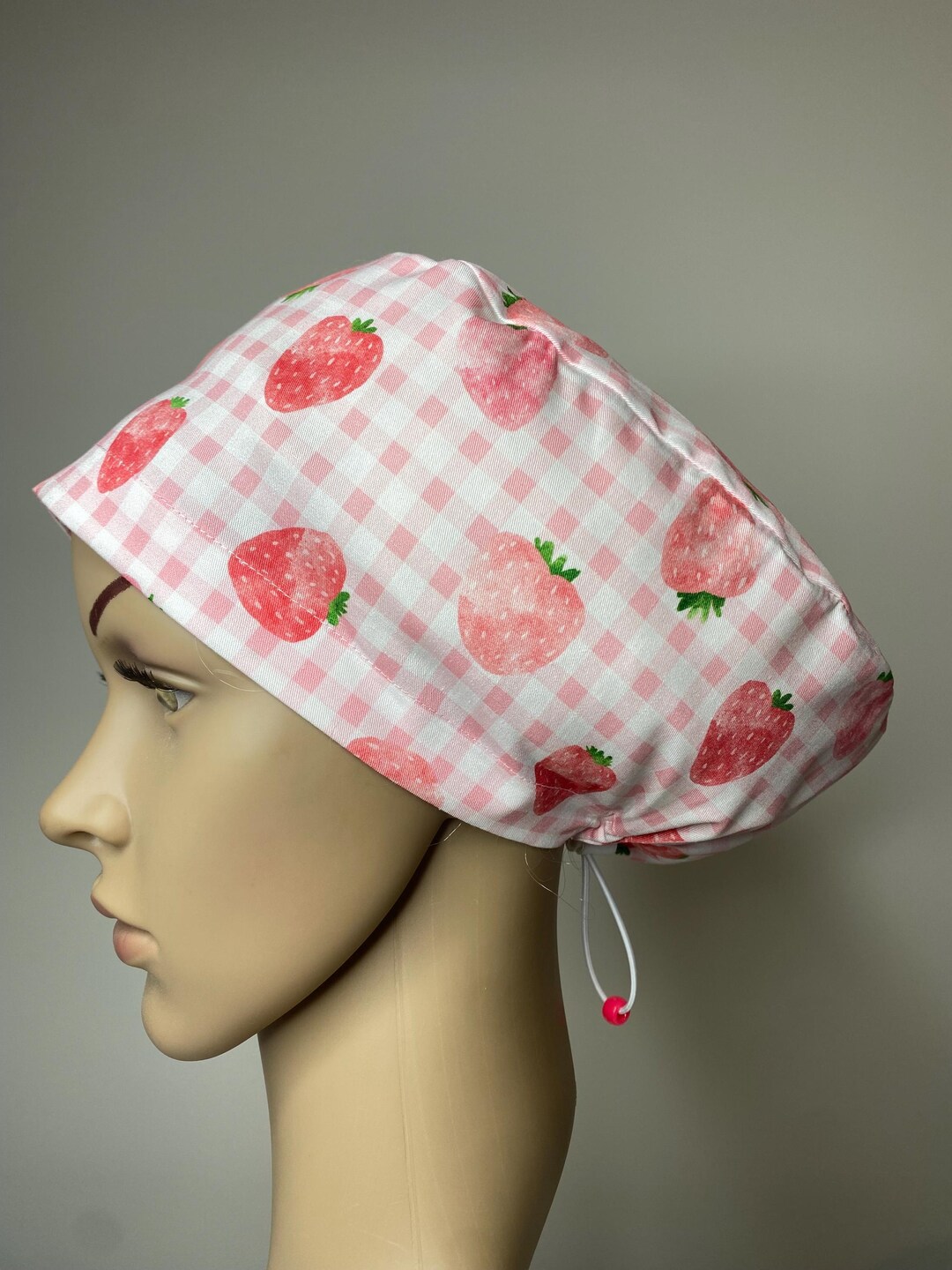 Pink Strawberry Scrub Cap - Scrub Hats for Women - Etsy display picture 1