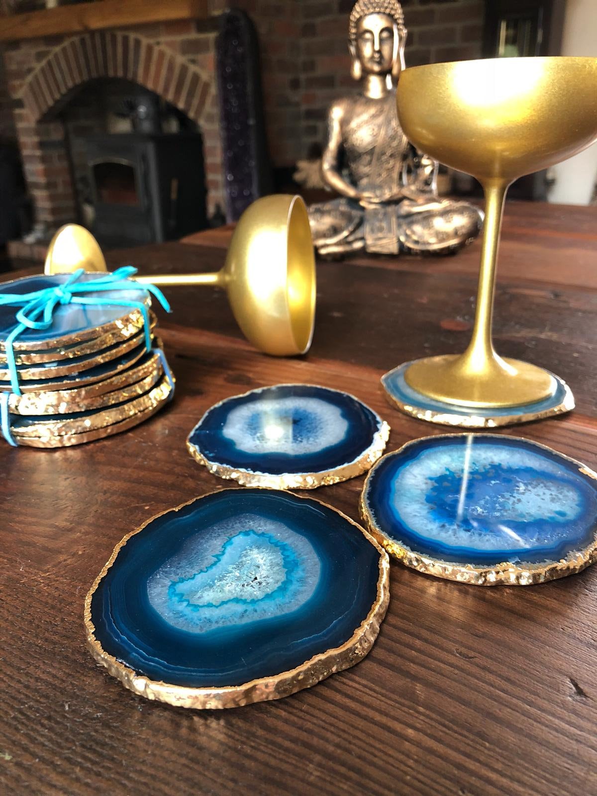 Gold outlet agate coasters