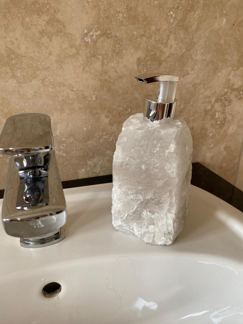 High Quality Snow White Quartz Crystal Gemstone Soap Dispenser Etsy