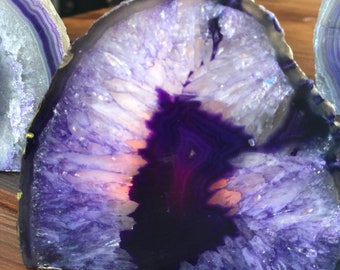 Large Purple Agate End Microcrystalline Quartz Tealight Candle Holder Ornament Gift