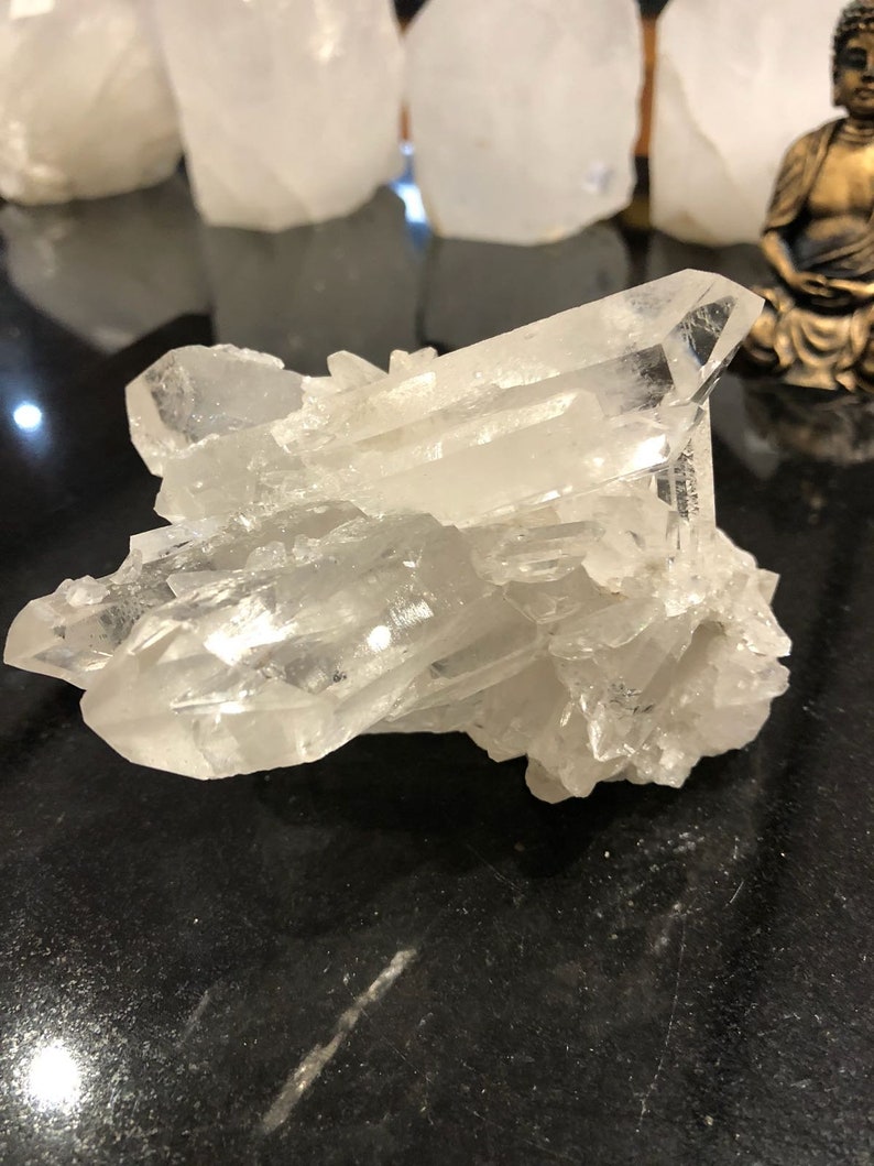 Very Large Premium Rare Clear White Rock Crystal Cluster 19 H10W15D11cm 1519g