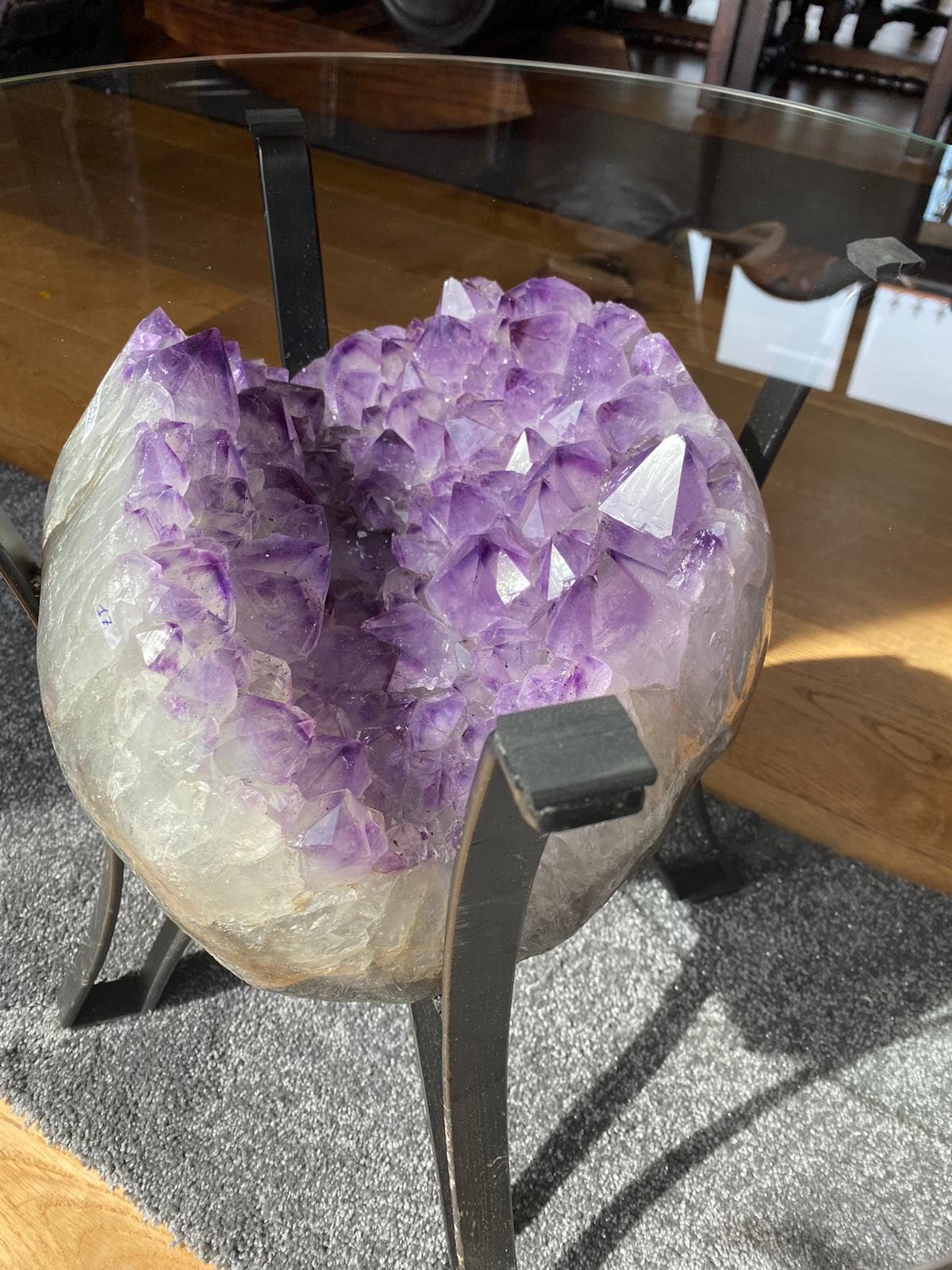 Large Amethyst Geode Crystal Natural self-standing rock for tabletop home  decor healing stone 10.25lb