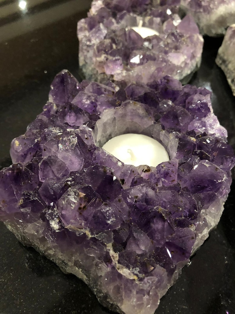 Very Large Premium A Grade Amethyst Cluster Druzy Candle / Etsy UK