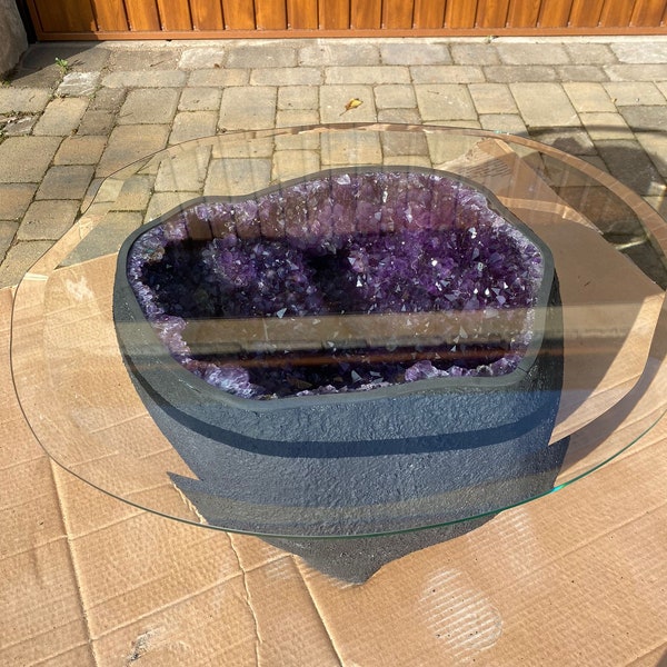 Amethyst Geode Table 3 – 88kg - W49xH36cm Druzy Cluster Purple Cave