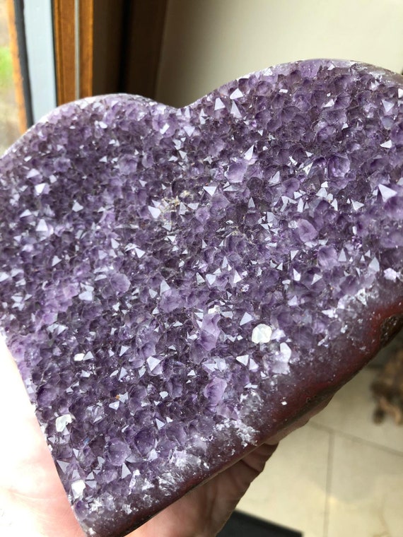 Amethyst Heart 3 Purple Quartz Geode Crystal Gift Heart 889g Etsy