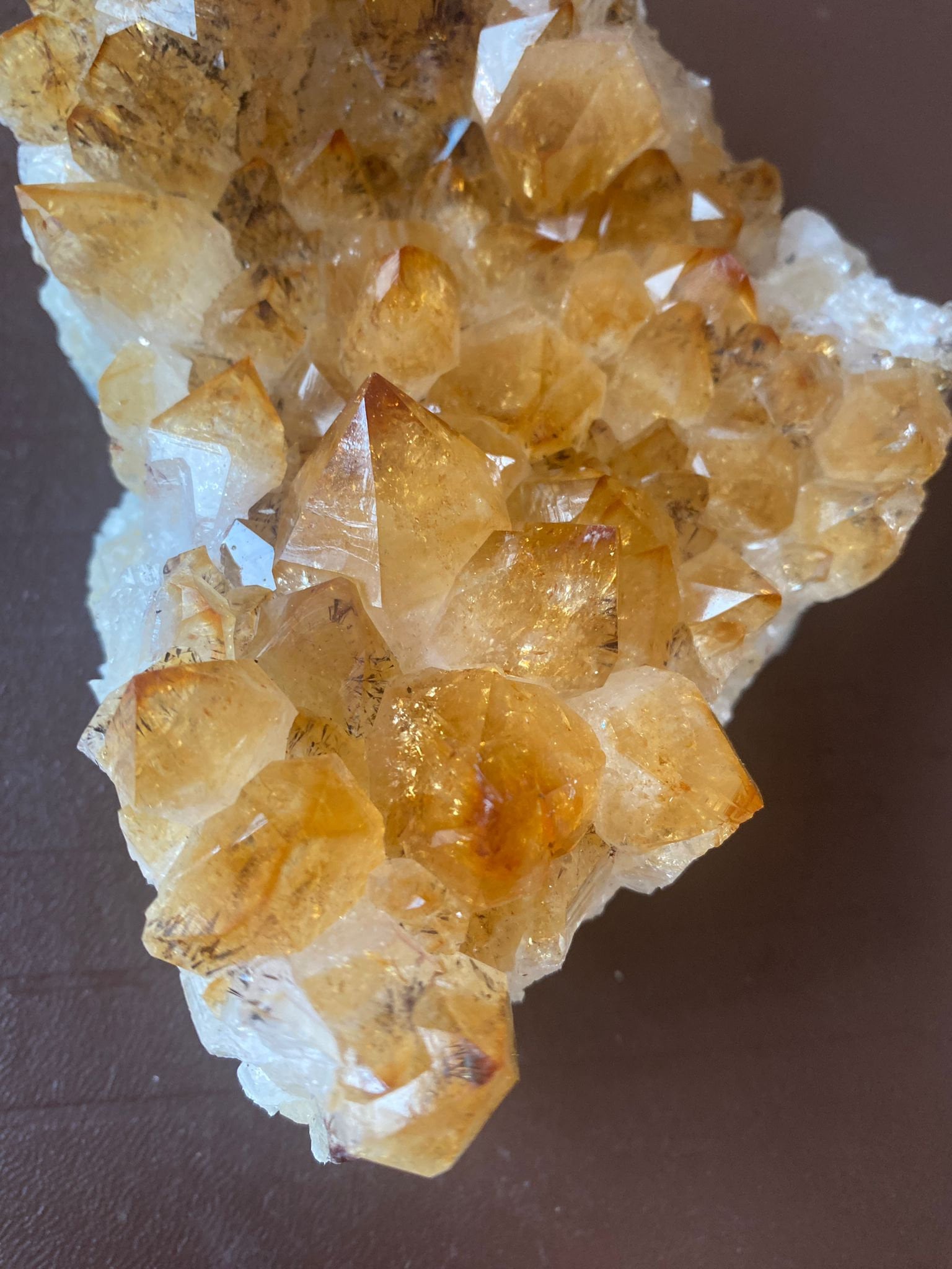 大型プレミアム高級シトリン原石ドゥルージークラスターピース 869g