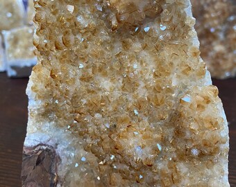 Premium High Grade Citrine Druzy 21 Mini Geode Cluster Piece Cut Base 983g H13.5xW10.5xD7.5cm
