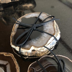 Black Agate Silver Edge, Gilded, Microcrystalline Quartz Premium Coasters (set of 4) Gift
