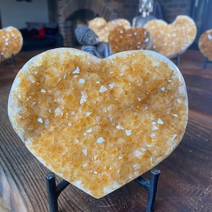 Citrine Heart 21, Crystal, Quartz, Geode, Cluster, Gemstone 702g - H9xW11xD5cm