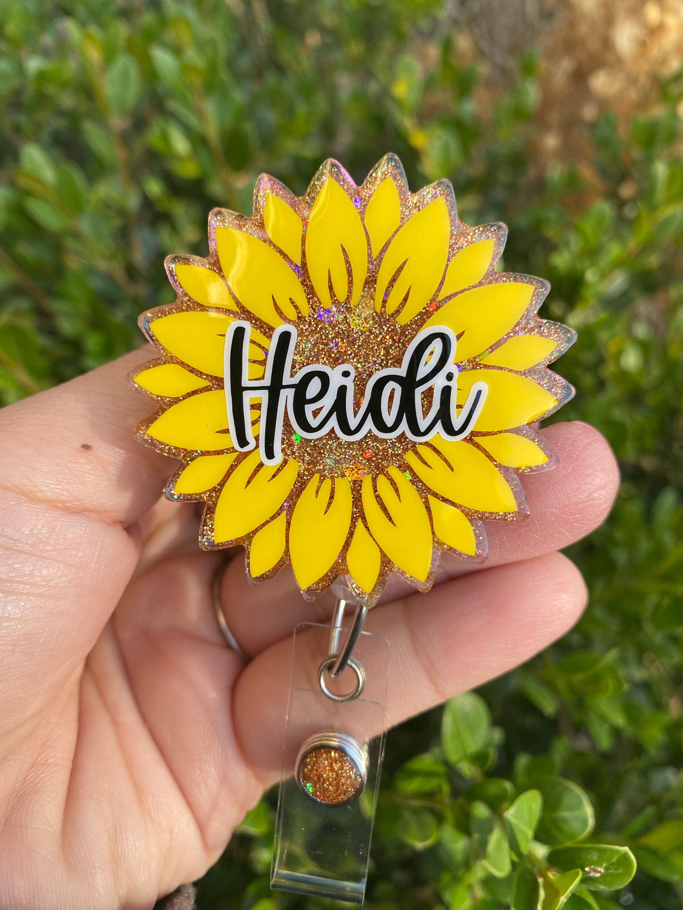 personalized badge reels,hippie floral accessories,southern badge  reels,sunflower accessories,teacher badge reels,gift for work best friend
