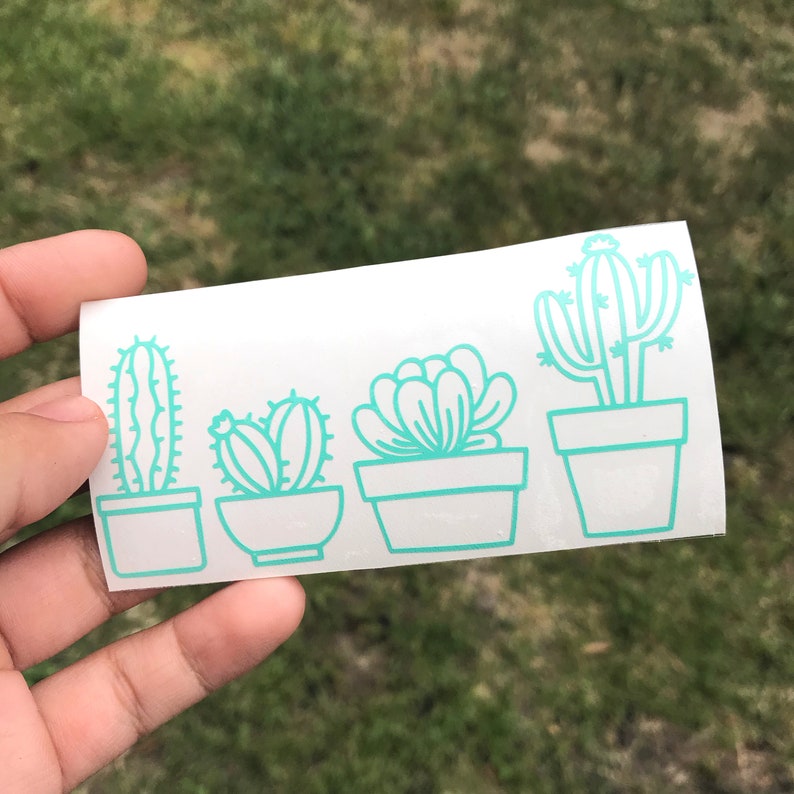 CHOOSE YOUR COLOR car cactus decal vinyl sticker potted Etsy