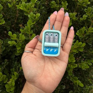 sardines clicker, quirky keychains, fun, fidgets, fish, funny gifts, bag charm image 3