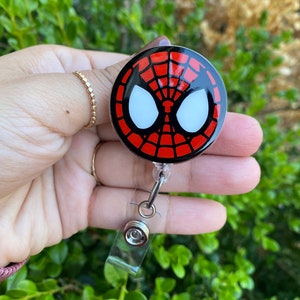 super hero badge reel, work ID holder, comic books, gift for super hero fans, teacher badge reels, pediatric, men’s badge reel