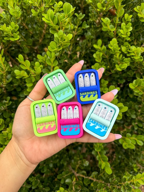 sardines clicker, quirky keychains, fun, fidgets, fish, funny gifts, bag charm