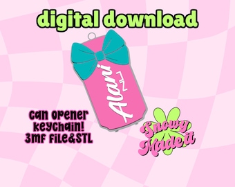digitaler Download, Getränkedosenöffner Schlüsselanhänger, 3MF&StL, Girly Schlüsselanhänger, Energy Drinks,