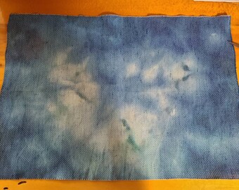 Hand dyed Aida cloth 17"x12"