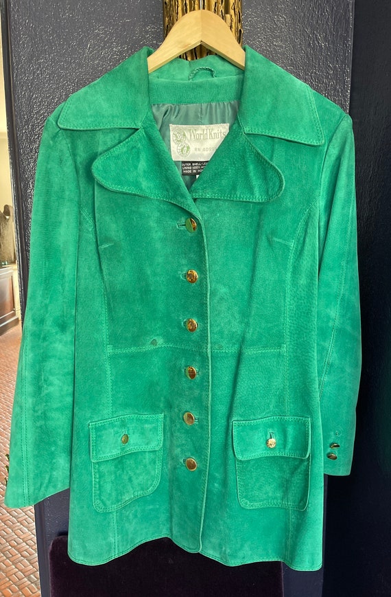 A Vintage Green Woman’s Suede Coat From the 60/70’