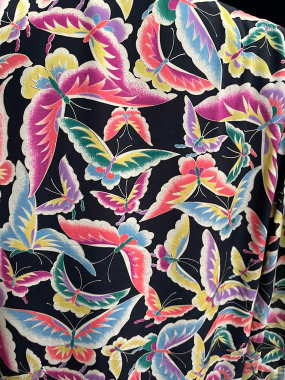 Vintage Hanae Mori Silk Butterfly Dress Size. 16 - image 3