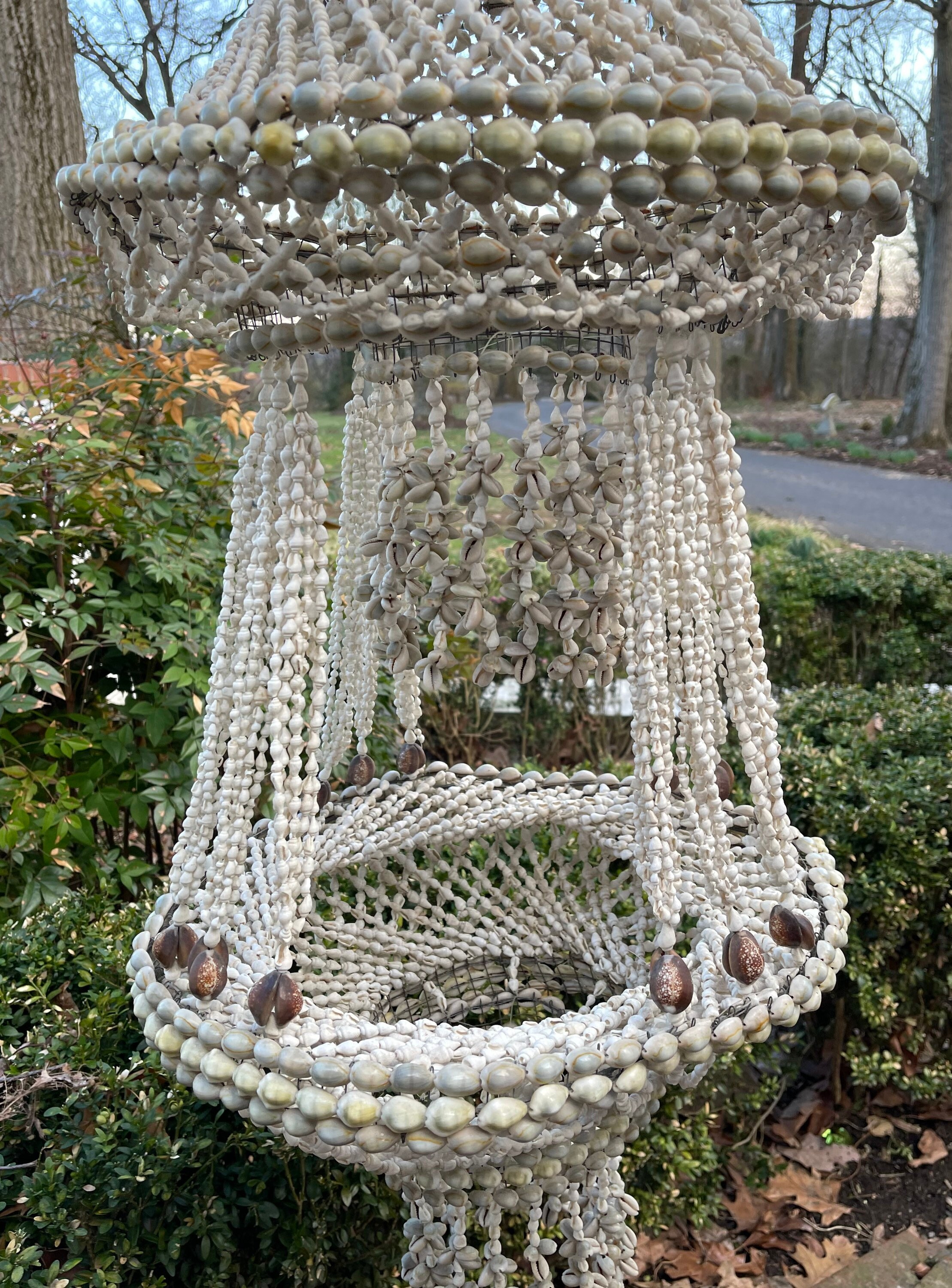 A Vintage Hanging Shell Planter Etsy