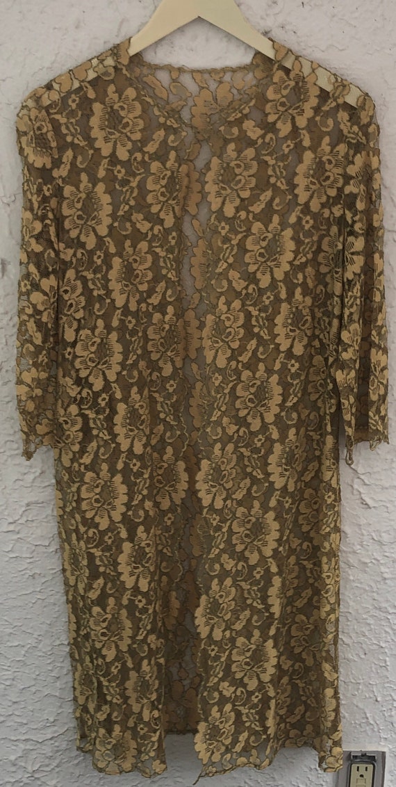 Vintage 70’s Yellow Lace Open Coat