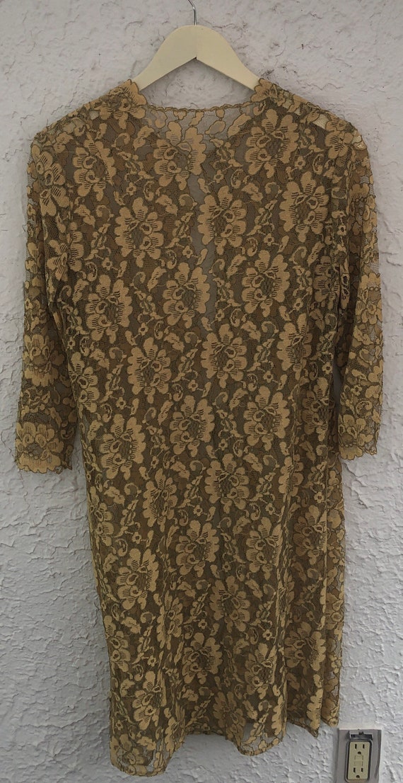 Vintage 70’s Yellow Lace Open Coat - image 2