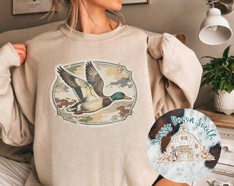 Retro Mallard Duck Hunting Sweatshirt | Vintage Wildlife
