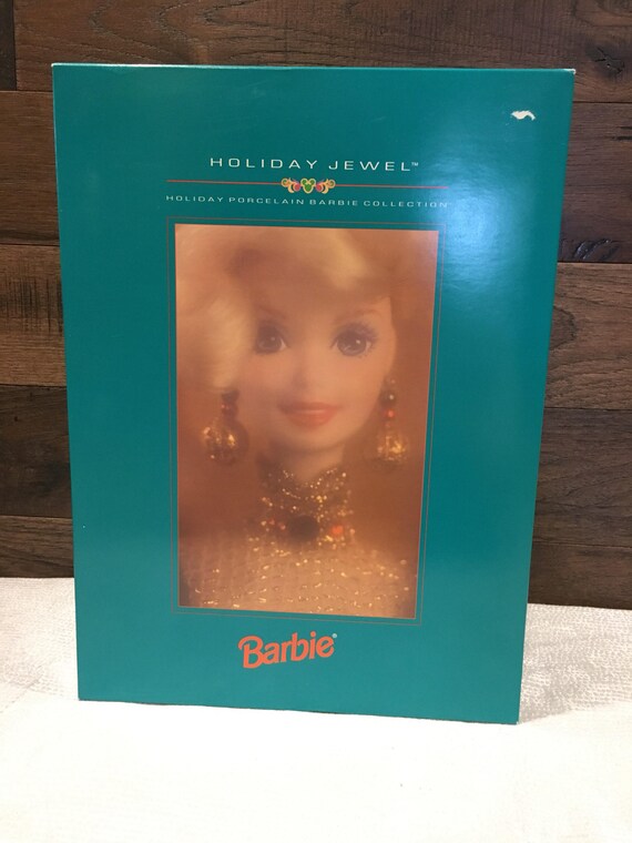 1995 holiday jewel porcelain barbie