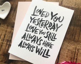 I Love You Card / Valentines Day Card For Him, Her / Anniversary Card For Husband / Love Cards / Wife Birthday Card / Romantic Gifts