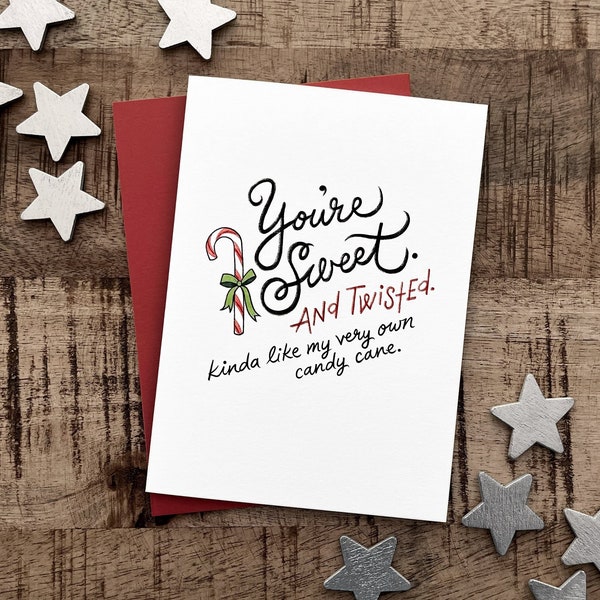 Funny Holiday Card / Boyfriend Christmas Card / Candy Cane Card / Love Christmas Card / Girlfriend Christmas Gift / Cute Christmas Cards
