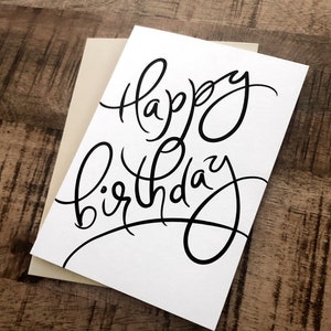 Simple Happy Birthday Card / Minimalist Greeting Card / Birthday Card For Mom, Sister / Cute Birthday Cards / Blank Card Sets