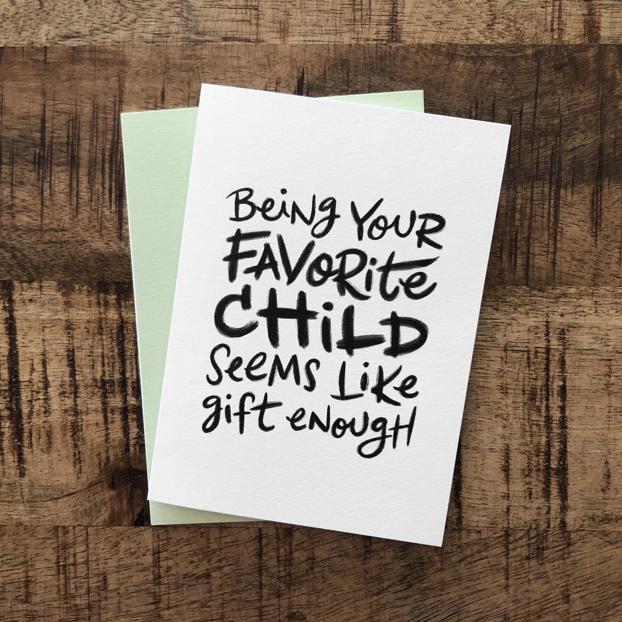 favorite child card funny fathers day card from daughter etsy