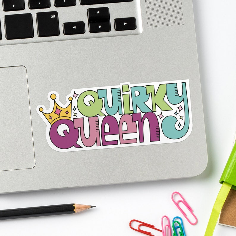 Quirky Queen Laptop Sticker / Weird Water Bottle Stickers / Etsy