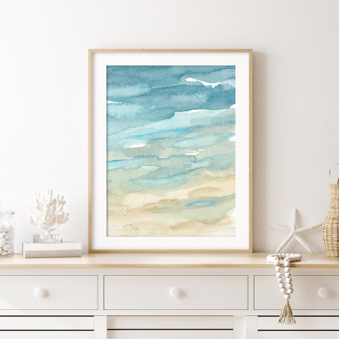 Coastal Wall Art / Calming Bedroom Art / Modern Coastal Prints / Beach