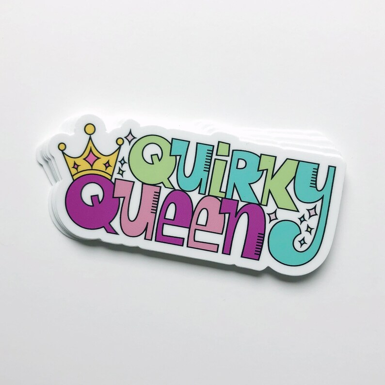 Quirky Queen Laptop Sticker / Weird Water Bottle Stickers / Etsy