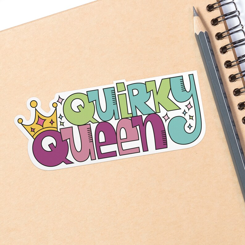 Quirky Queen Laptop Sticker / Weird Water Bottle Stickers / Etsy