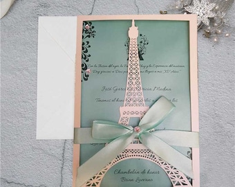 Paris Wedding Invitations Etsy