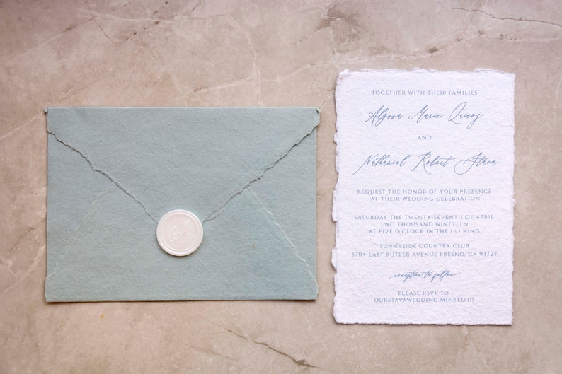 Elegant White Handmade Paper Envelopes Wedding Stationery Etsy