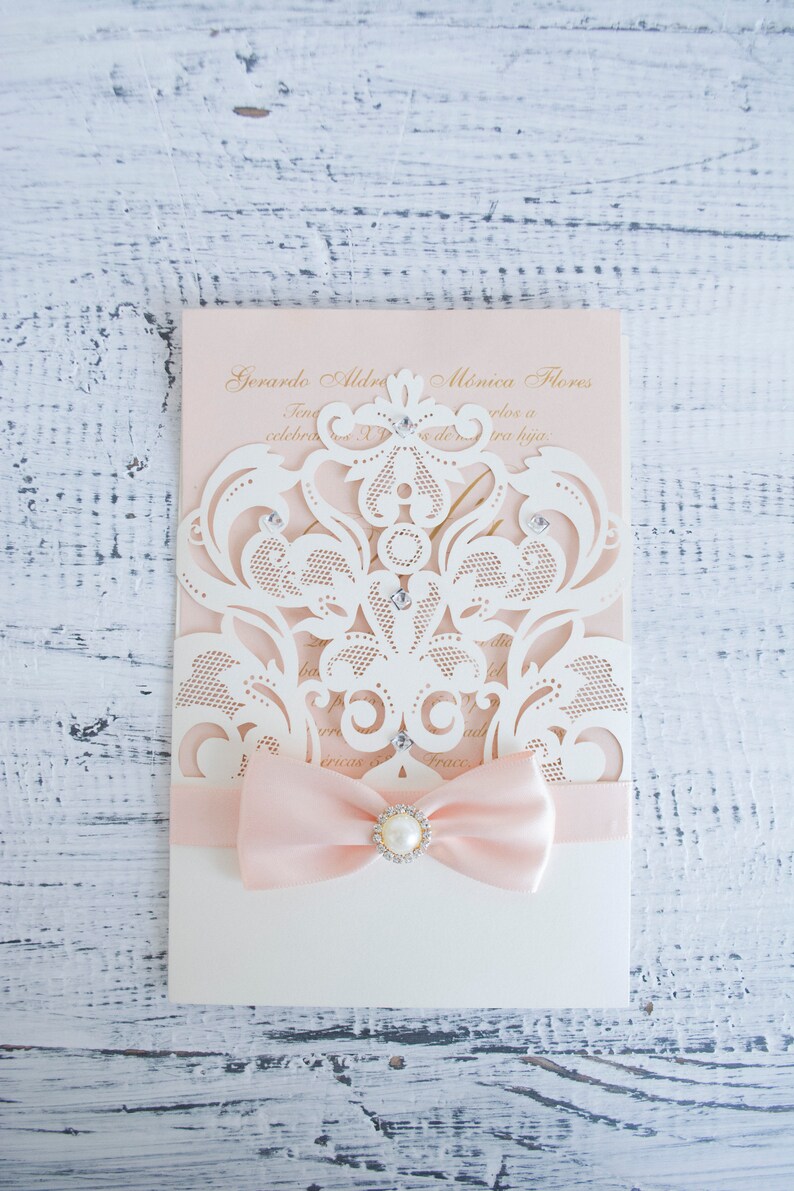 Royal Crown Laser Cut Invitation Lace Laser Cut Wedding Etsy