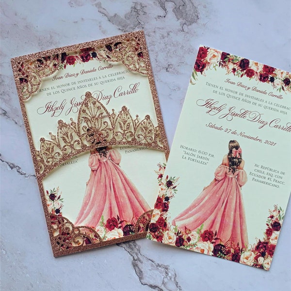 Laser Cut Crown Invitations Etsy