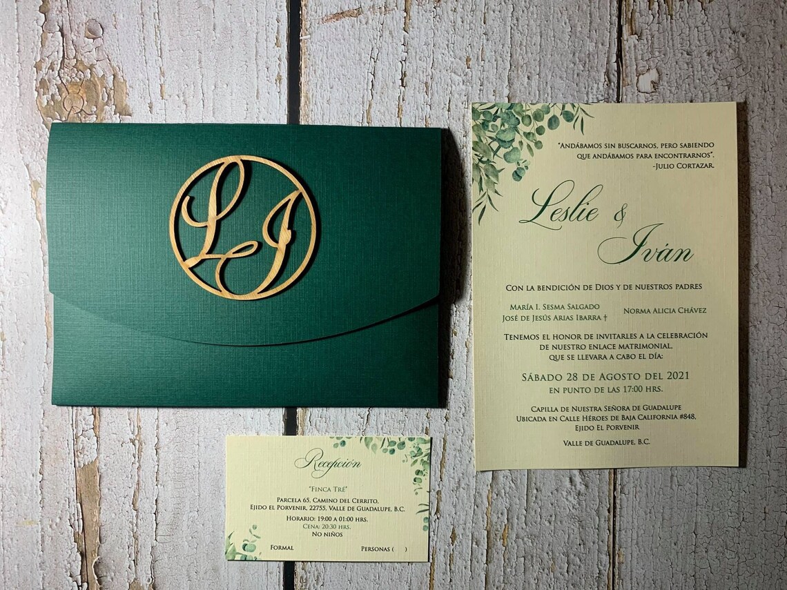 Wood Emblem Forest Green Envelope Invitations Cards Wedding - Etsy