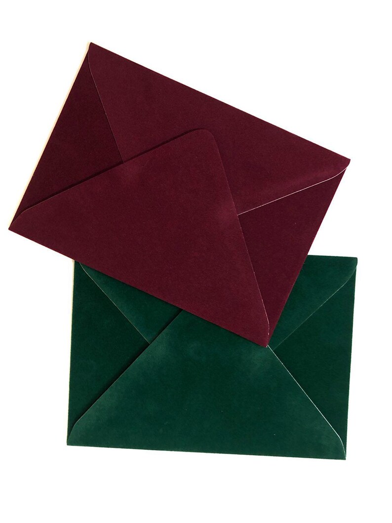Emerald Green Velvet Burgundy Black Blue Envelopes A7 Euro Etsy