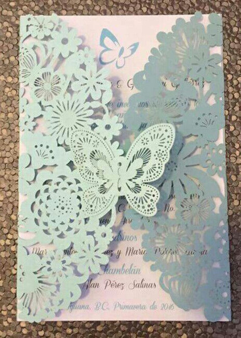 Butterfly Laser Cut Invitations Cards Invitation Quinceanera Etsy