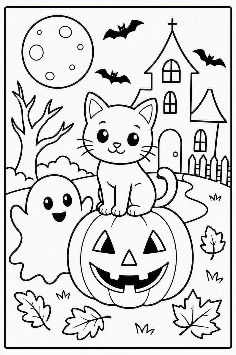 10 - Page Halloween Coloring Book for Kids | Printable Activity Sheets ...