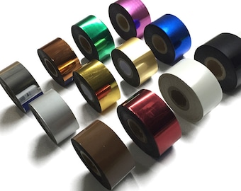 Color Foil Paper for leather stamping machine - brass logo stamping  Pvc Card gold silver black red rose white blue green