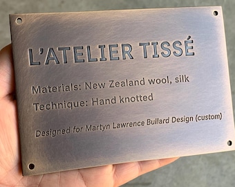 Op maat gemaakt messing bord | Gepersonaliseerde gegraveerde messing plaquette | Bedrijfslogo bord | Deurnaamplaatje | Kantoorbord | Gedenkplaat, CADEAU