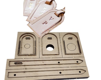 Bagagelabels lederen snijmatrijs, reisaccessoires bagagelabel en paspoort reisaccessoires ID-tag paspoorthouder lederen snijmatrijs