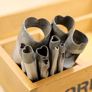 Perforadora de cuero con forma de corazón, albaricoque y melocotón, herramienta para manualidades en cuero, perforadora de acero al carbono, herramienta para perforar cuero