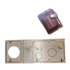 Porte-carte de portefeuille en cuir bricolage, outil à main de poinçon de lame en métal moulé, poinçon en acier coupé, porte-carte à la main outil fait à la main